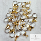 Crystal Quartz Gemstone Connector, Link Pendant Connectors, Gold/Silver Plated Connectors, Jewelry Accessories, Crystal Quartz Pendent, Gift